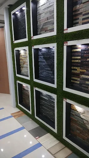 Ceramic and vitrified tiles display racks - Premium Building Material Gallery at Karthika Granite & Sanitaryware